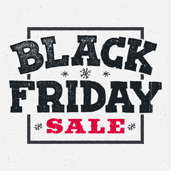 Wall Mural - Black friday sale. Hand lettering label in vintage style