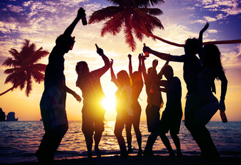 Wall Mural - People Celebration Beach Party Summer Holiday Vacation Concept