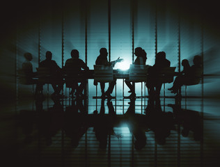 Wall Mural - Business People Meeting Discussion Back Lit Concept