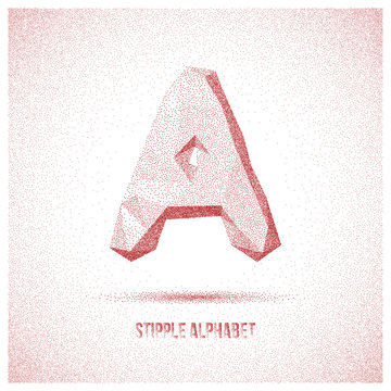 Letter A from Stipple Alphabet