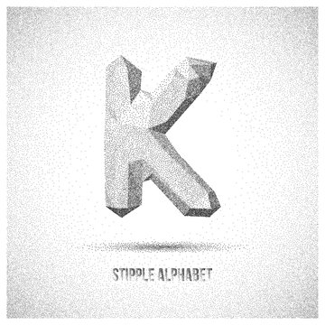 Letter K from Stipple Alphabet