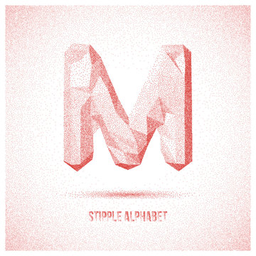 Letter M from Stipple Alphabet