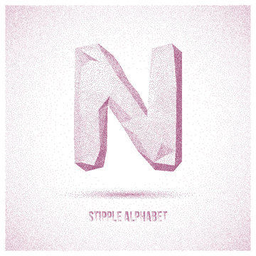Letter N from Stipple Alphabet