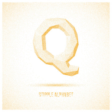 Letter Q from Stipple Alphabet