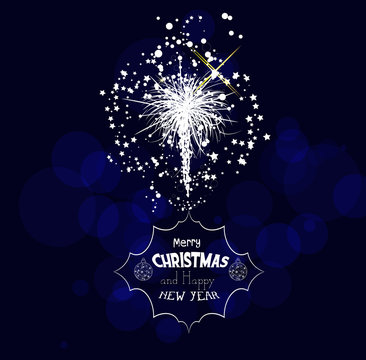 christmas and Happy new year greeting card or poster design