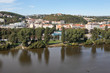 Вид на Прагу со стен крепости Вышеграда. Чехия