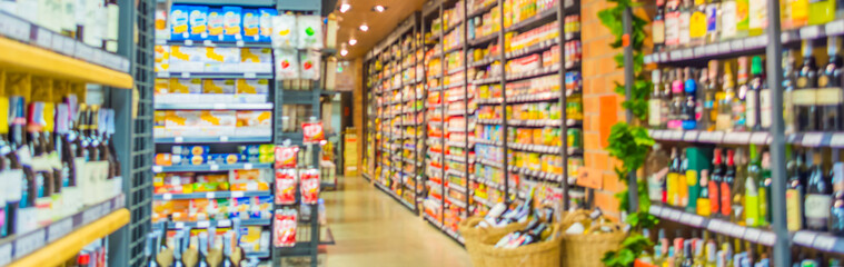 blurred image of supermarket