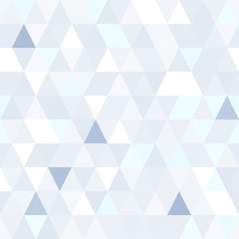 Triangular Shape Shimmering Blue Seamless Pattern. Geometric Shiny Background.