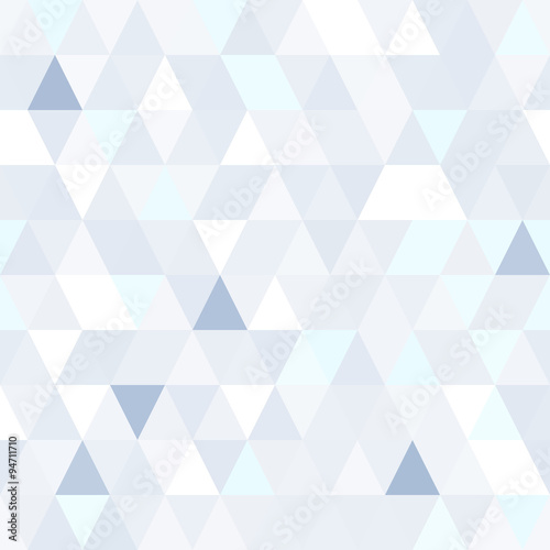 Naklejka na meble Triangular shape shimmering blue seamless pattern. Geometric shiny background.