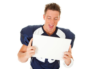 Wall Mural - Football: Holding Blank Sign