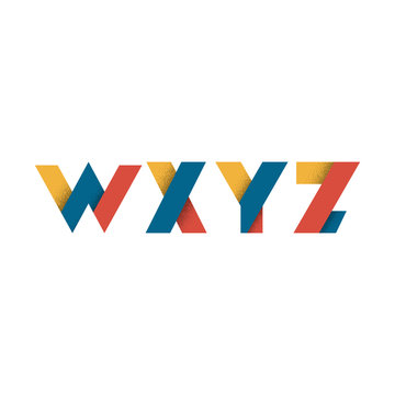 W X Y Z - Abstract Flat Alphabet from Geometric Shapes with Grun