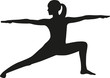 Yoga warrior pose silhouette