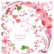 lovely invitation card with flowers and hearts for your design