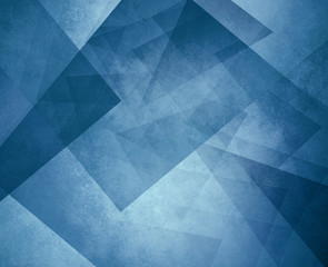 Wall Mural - abstract blue background with triangles and rectangle shapes layered in contemporary modern art desi