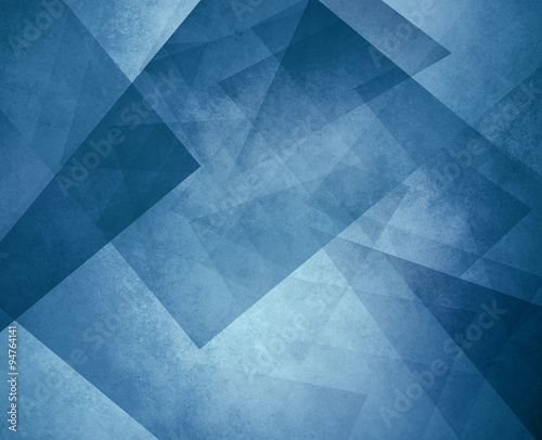 Zdjęcie XXL abstrakcyjne niebieskie tło z trójkątami i kształtami prostokąta ułożone we współczesnym stylu współczesnym