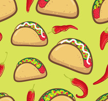 Taco With Chili Background