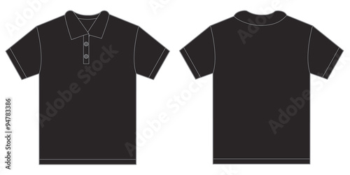 Download Black Polo Shirt Design Template For Men Stock Vector | Adobe Stock