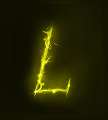 Wall Mural - Alphabet made of electric lighting, thunder storm effect. ABC