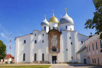 Wall Mural - The cathedral of St. Sophia (the Holy Wisdom of God) in the Novgorod Kremlin, Russia