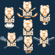 set of bear sports labels