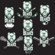 set of bear sports labels