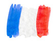 Flag of France painted watercolor