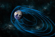 The Magnetosphere that Surrounds the planet Earth - Elements of this image furnished by NASA.