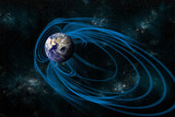 Fototapeta Pokój dzieciecy - The Magnetosphere that Surrounds the planet Earth - Elements of this image furnished by NASA.