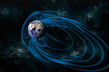 the magnetosphere that surrounds the planet earth - elements of this image furnished by nasa.