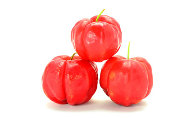 acerola fruit isolated on white