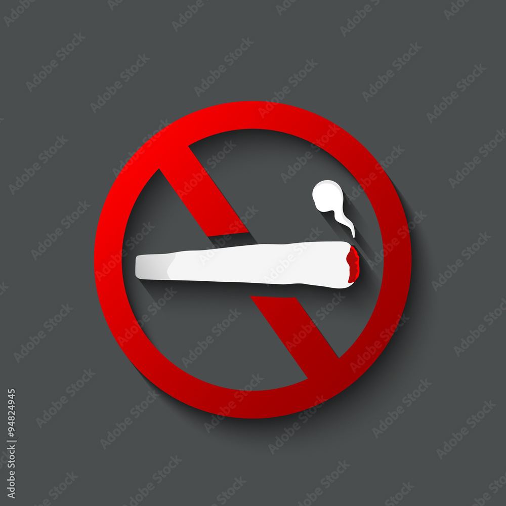 no tobacco joint No smoking joint sign.Prohibited sign of no snoking joint Stock Vector
