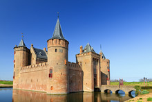 The Muiderslot With Moat In Muiden, The Netherlands