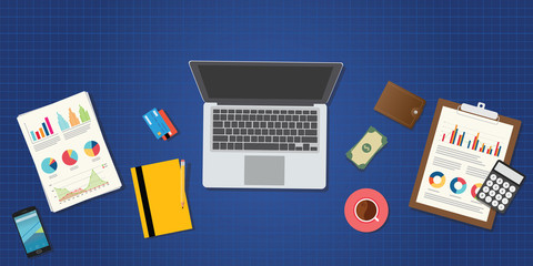 Poster - online trading and financial management concept vector flat