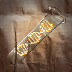 DNA model  painted on paper