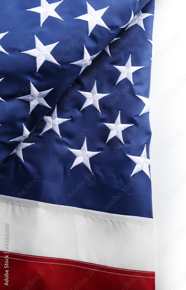 Part of American National Flag isolated on white