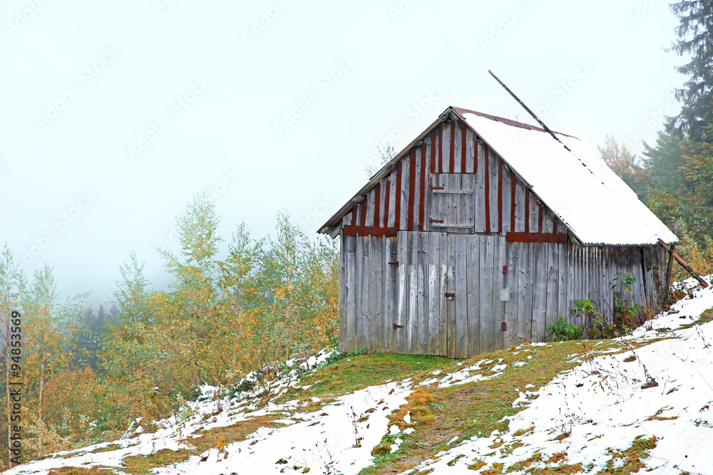 Old house in Ukraine Carpathian mountains