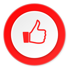 Poster - like red circle 3d modern design flat icon on white background