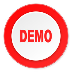 Poster - demo red circle 3d modern design flat icon on white background