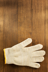 Wall Mural - work  gloves on wood