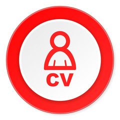 Aufkleber - cv red circle 3d modern design flat icon on white background
