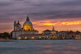 Fototapeta Londyn - Santa Maria della Salute church on a sunset, Venice, Italy