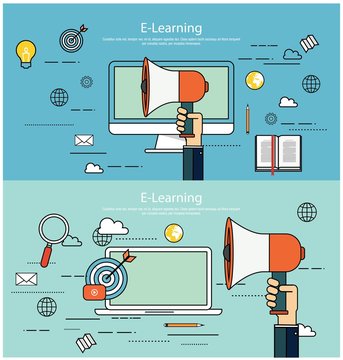 Flat design concepts for digital marketing and promotion