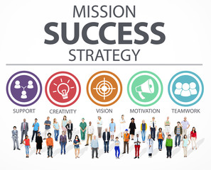 Canvas Print - Mission Success Strategy Achievement Strategy Concept