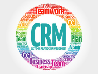 Poster - CRM - Customer Relationship Management circle stamp word cloud, business concept