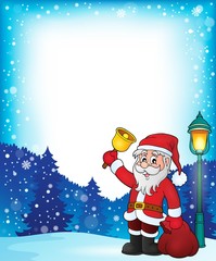 Wall Mural - Santa Claus with bell theme frame 1