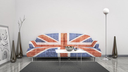 Canvas Print - Great Britain flag sofa