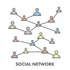 Poster - Line icon social network. Vector symbol for web