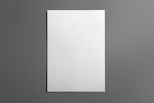 Blank Flyer Poster Isolated On Grey To Replace Your Design