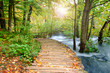 © rolandbarat - Wood path in the Plitvice national park in autumn