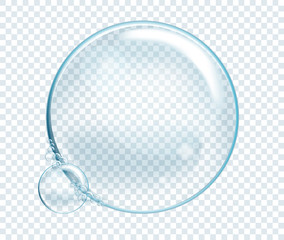 vector soap water bubbles. transparent isolated realistic design elements. can be used with any back